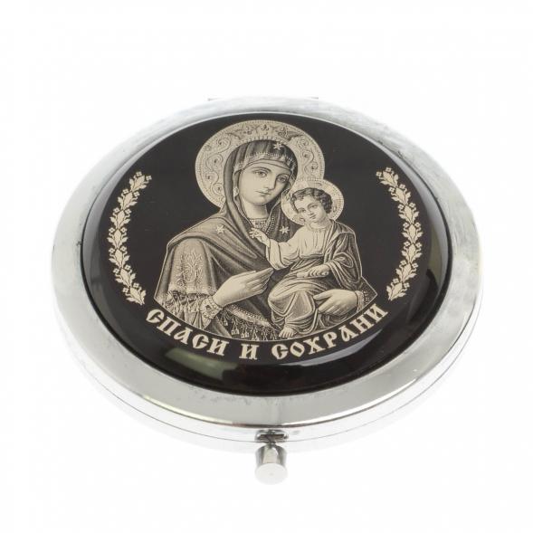 Зеркало с иконой &amp;quot;Богородица&amp;quot; из черного обсидиана 129592