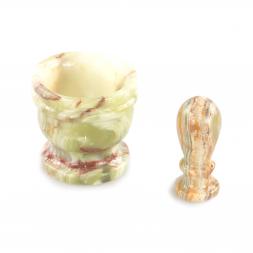 Ступка с пестиком из натурального оникса 7,5х10 см 100 мл (3)