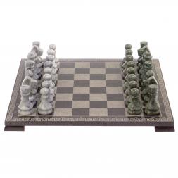 Шахматы с гравировкой &amp;quot;Греческий орнамент&amp;quot; 40х40 см гранит