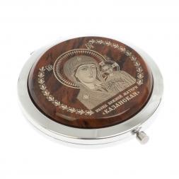 Зеркало с иконой &amp;quot;Казанская&amp;quot; из коричневого обсидиана