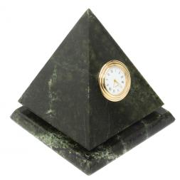 Настольные часы &amp;quot;Пирамида&amp;quot; 12,5х12,5х13,5 см вращающиеся камень змеевик
