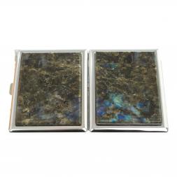 Портсигар на 10 сигарет с зажигалкой камень лабрадор