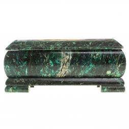 Шкатулка с иллюстрацией &amp;quot;Медведь в горах&amp;quot; камень змеевик 17,5х9,5х7,5 см