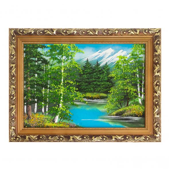 Картина &amp;quot;Летний пейзаж&amp;quot; багет 41х31 см, каменная крошка 124123