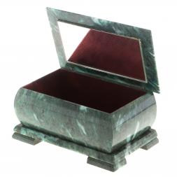 Шкатулка с иллюстрацией малахит камень змеевик 20х12,5х10,3 см