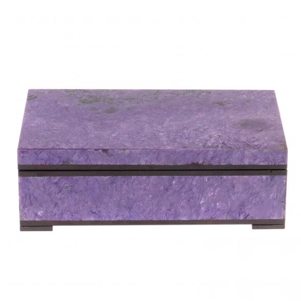 Шкатулка из камня чароит 14х8,5х4,5 см 125723