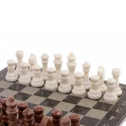 Шахматы с гравировкой "Турнирные" доска 36х36 см мрамор, лемезит