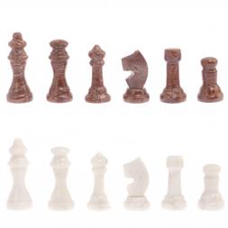 Шахматы с гравировкой "Турнирные" доска 36х36 см мрамор, лемезит