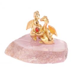 Сувенир "Пара драконов" из камня флюорит