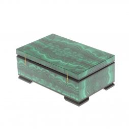 Шкатулка из камня малахит 14,5х9х5,5 см