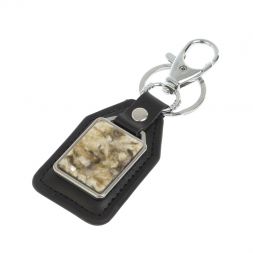 Брелок для ключей с накладкой из камня жельбертит