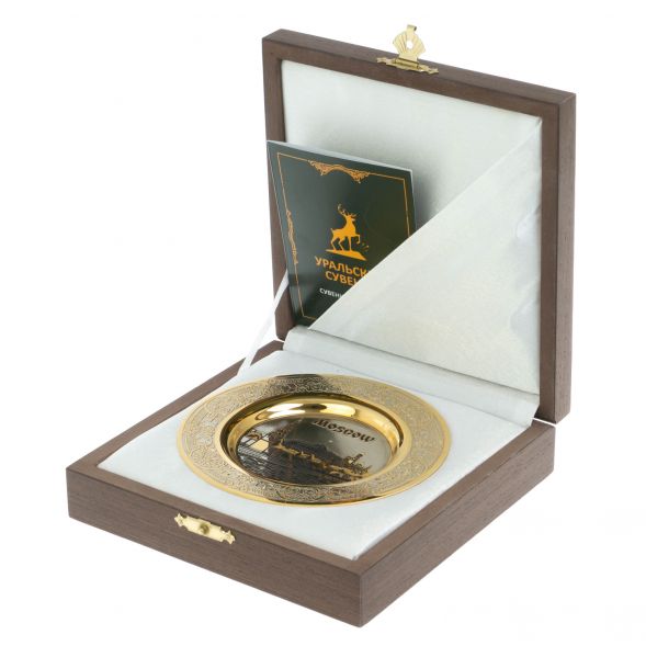 Тарелка с гравюрой &amp;quot;Москва&amp;quot; 12 см в подарочной упаковке Златоуст 128499