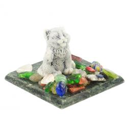 Сувенир &amp;quot;Котенок с лапой&amp;quot; из мрамолита