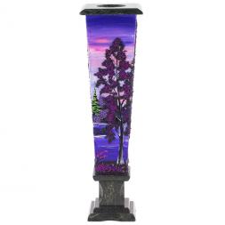 Ваза из камня &amp;quot;Рассвет&amp;quot; с рисунком из каменной крошки 11х11х39 см