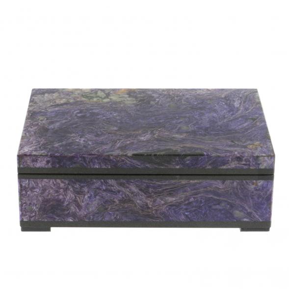 Шкатулка из камня чароит 15,5х10х5,5 см 129444