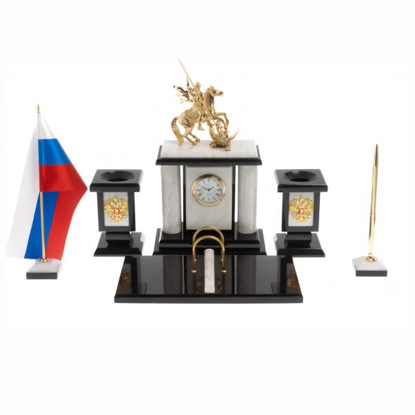 Настольный набор &amp;quot;Георгий Победоносец&amp;quot; мрамор 129983