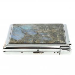 Портсигар на 20 сигарет с зажигалкой камень лабрадор