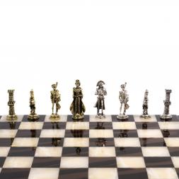 Шахматы "Отечественная война 1812 г." доска 40х40 см обсидиан оникс