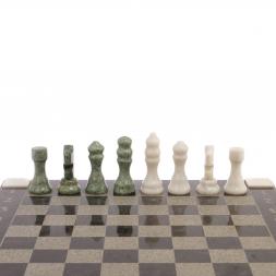 Шахматы с гравировкой &amp;quot;Турнирные&amp;quot; доска 36х36 см змеевик, мрамор