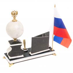 Письменный прибор &amp;quot;Герб РФ&amp;quot; из мрамора