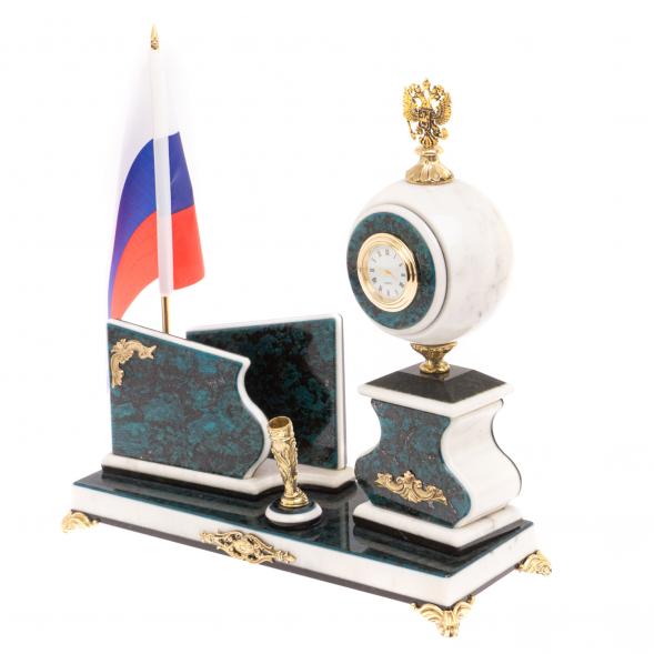 Письменный прибор &amp;quot;Герб РФ&amp;quot; из мрамора 126700