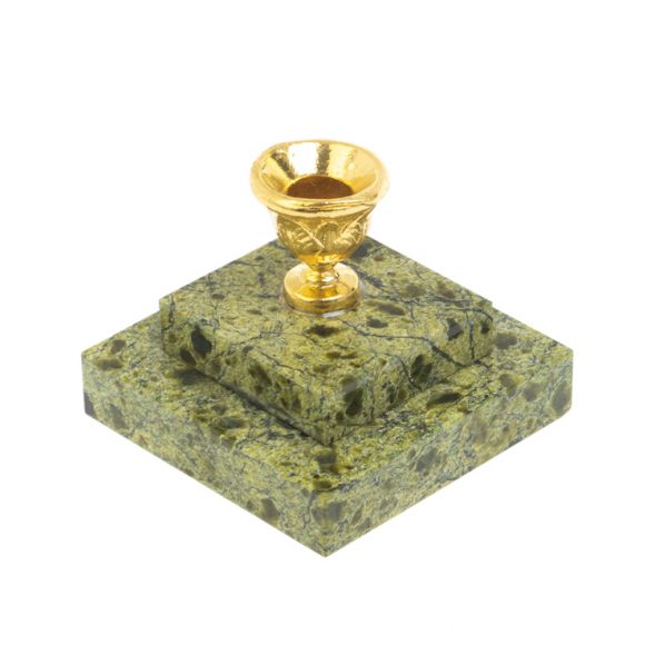 Подсвечник церковный из змеевика 4,5х4,5х3 см 127876