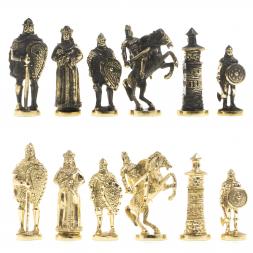 Шахматы подарочные "Богатыри" мрамор змеевик 40х40 см