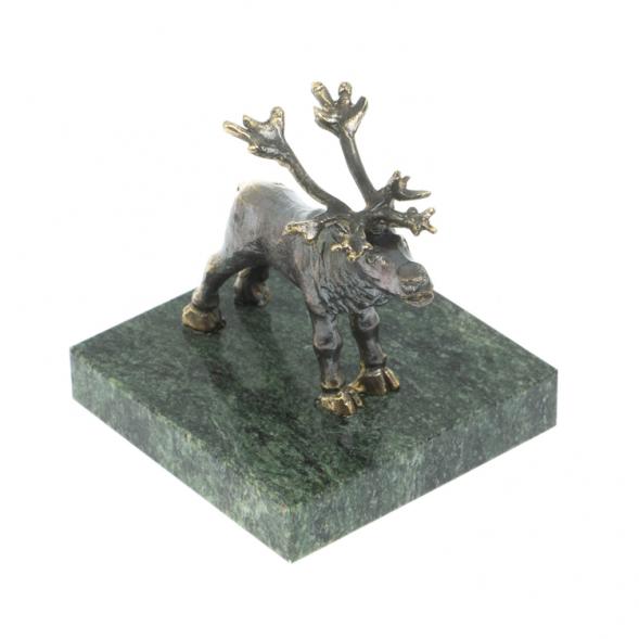 Статуэтка &amp;quot;Северный олень&amp;quot; из бронзы и змеевика 128264