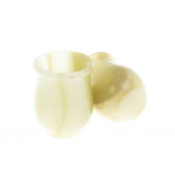 Набор стопок 2 шт &amp;quot;Тюльпан&amp;quot; из зеленого оникса 3,7х3,7х3,5 см (1,5х2)