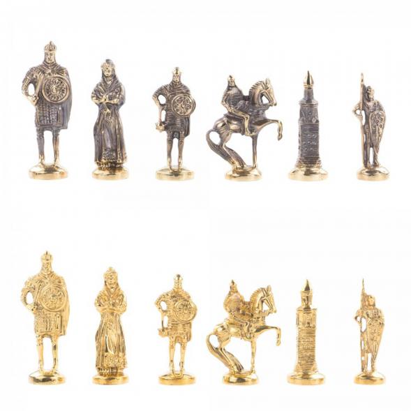 Шахматы &amp;quot;Русские&amp;quot; из бронзы доска 40х40 см камень обсидиан оникс 125495