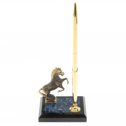 Подставка под ручку &amp;quot;Конь на дыбах&amp;quot; из камня лазурит