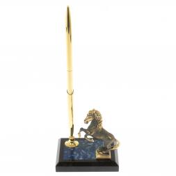 Подставка под ручку &amp;quot;Конь на дыбах&amp;quot; из камня лазурит