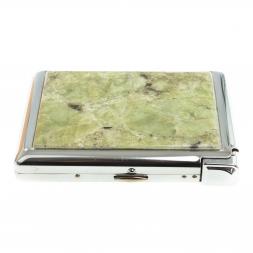 Портсигар на 20 сигарет с зажигалкой камень желтый апатит