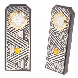 Часы "Погон генерал" цвет серебро камень змеевик