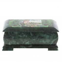 Шкатулка &amp;quot;Хозяйка медной горы - Урал&amp;quot; змеевик 25х13,5х11 см