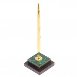 Квадратная подставка под ручку из малахита 6,5х6,5х21,5 см