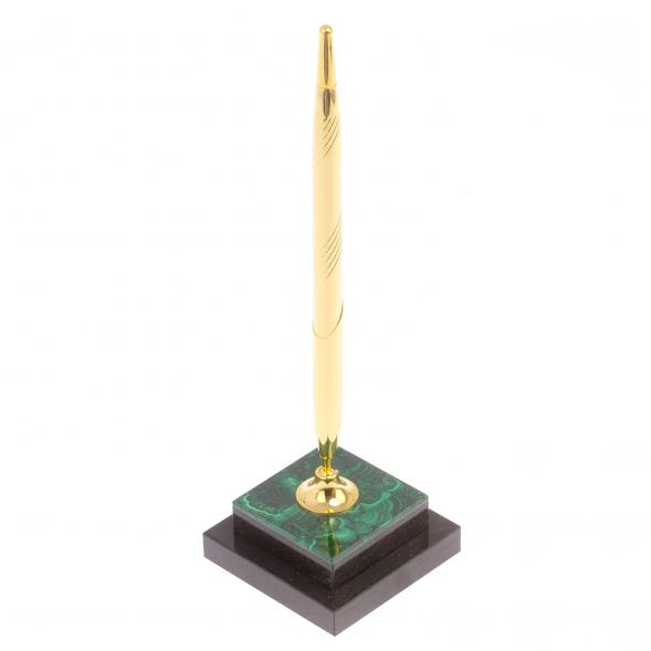 Квадратная подставка под ручку из малахита 6,5х6,5х21,5 см 125959