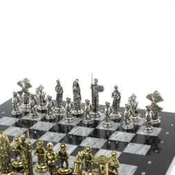 Шахматы "Дон Кихот" доска 36х36 см / серый мрамор