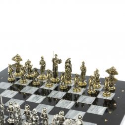 Шахматы "Дон Кихот" доска 36х36 см / серый мрамор