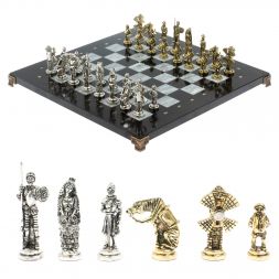 Шахматы "Дон Кихот" доска 36х36 см / серый мрамор