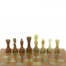 Шахматы "Статус" доска 30х30 см ракушечник оникс