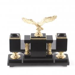 Письменный набор из малахита &amp;quot;Летящий орел&amp;quot;