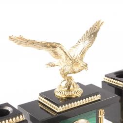 Письменный набор из малахита &amp;quot;Летящий орел&amp;quot;