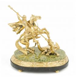 Статуэтка из бронзы и змеевика "Георгий Победоносец"