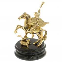 Статуэтка "Георгий Победоносец" на шабровском змеевике