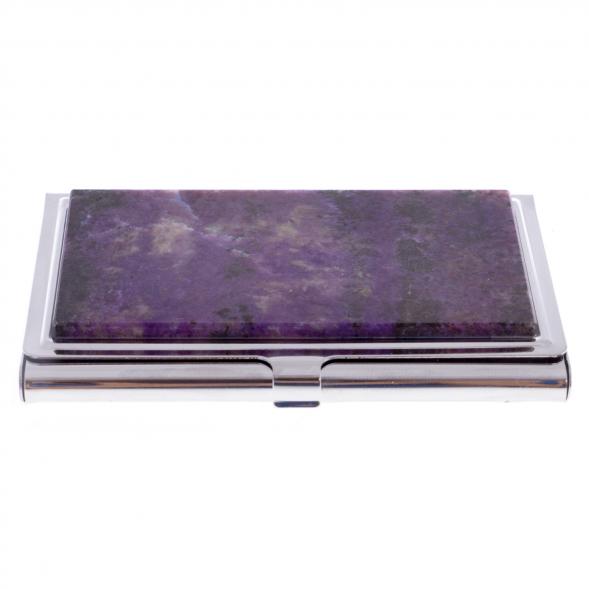 Карманная визитница с чароитом цвет серебро 122262