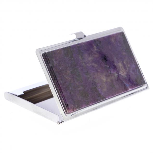 Карманная визитница с чароитом цвет серебро 122262