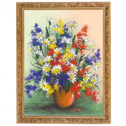 Картина из каменной крошки "Букет полевых цветов" багет 36х46 см
