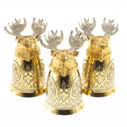 Подарочный набор &amp;quot;Лось&amp;quot; фляжка и 3 стопки перевертыша Златоуст