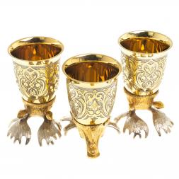 Подарочный набор &amp;quot;Лось&amp;quot; фляжка и 3 стопки перевертыша Златоуст